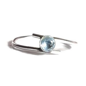 3 x 925 sterling silver aquamarine bypass ring